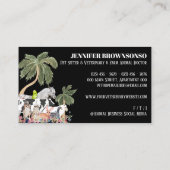 Carte De Visite Vache Mouton Chien Chat Oiseau Lapin Canard Palme  (Dos)