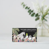 Carte De Visite Vache Mouton Chien Chat Oiseau Lapin Canard Palme  (Debout devant)