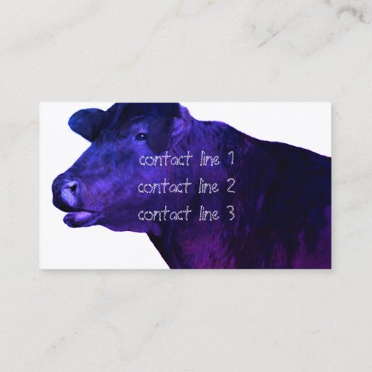 Carte De Visite Vache pourpre cool coutume double face (Dos)