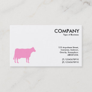 Carte De Visite Vache Rose Symbole - Blanc