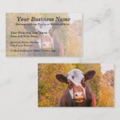 Carte De Visite Vache rouge curieuse (Devant / Derrière)