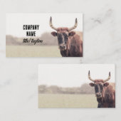 Carte De Visite vache rustique pays style vintage (Devant / Derrière)