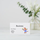 Carte De Visite Vache Serveuse Mignonne (Debout devant)
