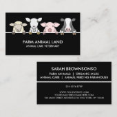 Carte De Visite Vache Vétérinaire de la ferme noire Chèvre (Devant / Derrière)