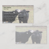 Carte De Visite Vaches à mère léchant son nourrisson (Devant / Derrière)