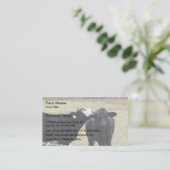 Carte De Visite Vaches à mère léchant son nourrisson (Debout devant)