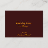 Carte De Visite Vaches de pâturage ATC (Dos)