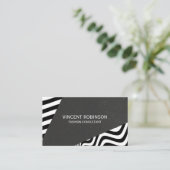 Carte De Visite Vague à bandes | Art moderne élégant (Debout devant)