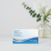 Carte De Visite Vague argentée bleue (Debout devant)