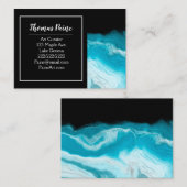 Carte De Visite Vague bleue et noire (Devant / Derrière)