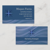 Carte De Visite Vague bleue moderne (Devant / Derrière)
