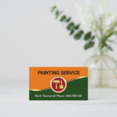 Carte De Visite Vague de peinture jaune vert frappant (Debout devant)