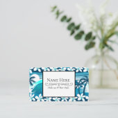 Carte De Visite vague de surf tropicale avec palmiers (Debout devant)