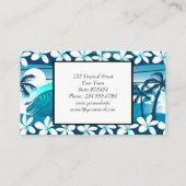 Carte De Visite vague de surf tropicale avec palmiers (Dos)