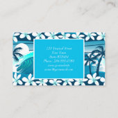 Carte De Visite vague de surf tropicale avec palmiers (Dos)