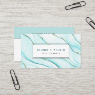 Carte De Visite Vague de turquoise aquarelle moderne féminin