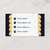 Carte De Visite Vague d'or au design blanc (Dos)