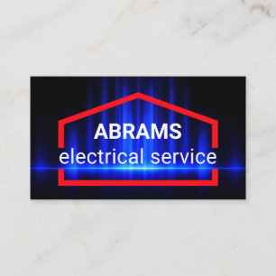 Carte De Visite Vague Électrique Bleu Alimente la Maison