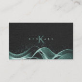 Carte De Visite Vague légère et Stardust Monogramme Turquoise ID78 (Devant)