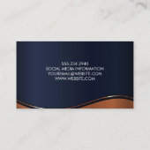 Carte De Visite Vague métallique | bleu foncé (Dos)