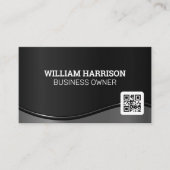 Carte De Visite Vague métallique | Code QR (Devant)