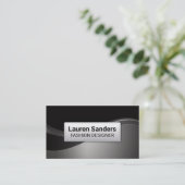 Carte De Visite Vague métallique gris-noir (Debout devant)