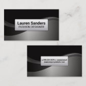 Carte De Visite Vague métallique gris-noir (Devant / Derrière)