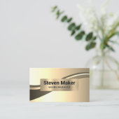 Carte De Visite Vague métallique or (Debout devant)