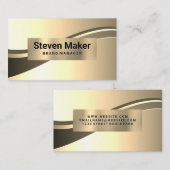 Carte De Visite Vague métallique or (Devant / Derrière)