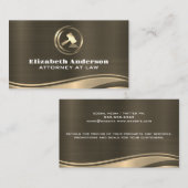 Carte De Visite Vague métallique or | Logo Gavel (Devant / Derrière)