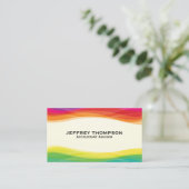 Carte De Visite Vague numérique arc-en-ciel Abstraite (Debout devant)