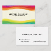 Carte De Visite Vague numérique arc-en-ciel Abstraite (Devant / Derrière)