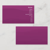 Carte De Visite Vague pourpre - affaires (Devant / Derrière)