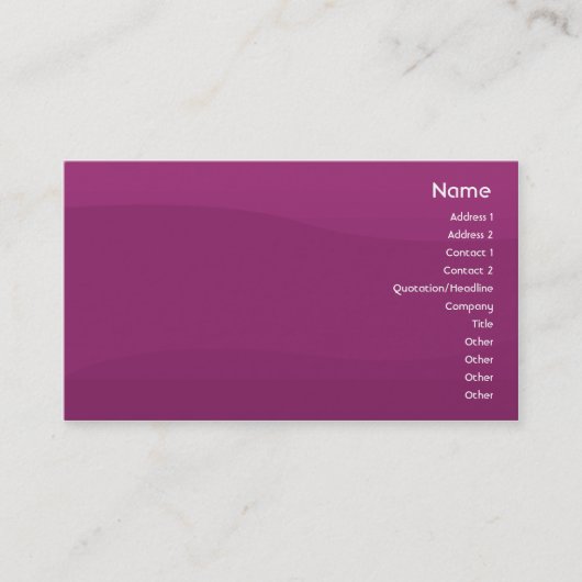 Carte De Visite Vague pourpre - affaires (Devant)
