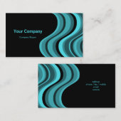 Carte De Visite Vague rétro Turquoise (Devant / Derrière)