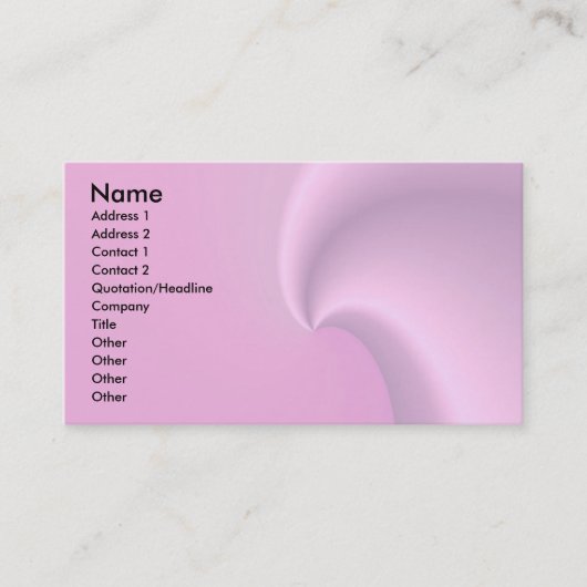Carte De Visite Vague rose (Devant)