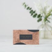 Carte De Visite Vague rose or brillant feuille brillant (Debout devant)