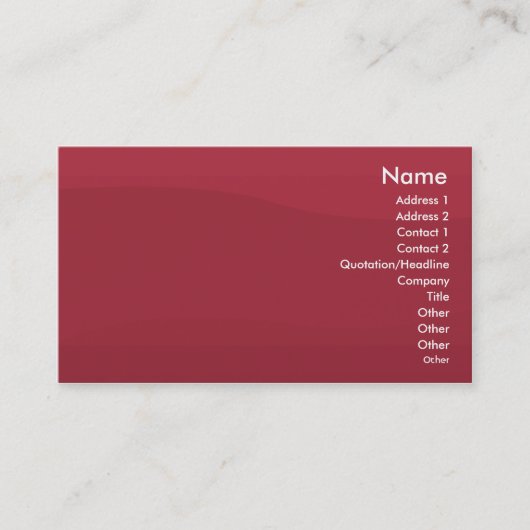 Carte De Visite Vague Rubyred - affaires (Devant)