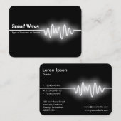 Carte De Visite Vague sonore - blanc et noir (angle rond) (Devant / Derrière)