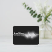 Carte De Visite Vague sonore - blanc et noir (angle rond) (Debout devant)