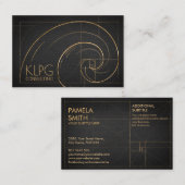 Carte De Visite Vague spirale dorée (Devant / Derrière)