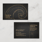 Carte De Visite Vague spirale dorée (Devant / Derrière)