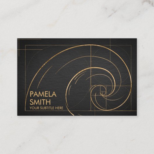 Carte De Visite Vague spirale dorée (Devant)