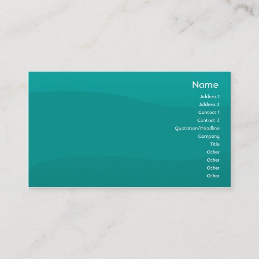 Carte De Visite Vague turquoise - affaires (Devant)