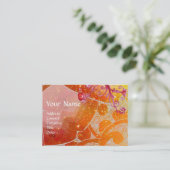 Carte De Visite VAGUES 2, jaune vif brun violet bleu violet (Debout devant)
