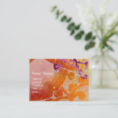 Carte De Visite VAGUES 2, jaune vif brun violet bleu violet (Debout devant)