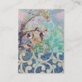 Carte De Visite VAGUES ABSTRAITES Bleu Turquoise brillant Floriaux (Dos)