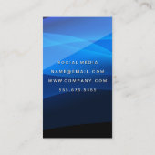 Carte De Visite Vagues Abstraites bleues | Nouveau diplômé (Dos)
