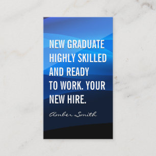 Carte De Visite Vagues Abstraites bleues   Nouveau diplômé