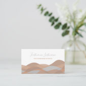 Carte De Visite Vagues abstraites calligraphiées de sable beige (Debout devant)
